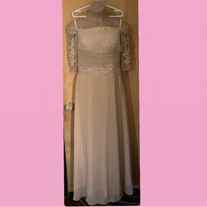 Lace Mother Bride Dress with Sleeves Off Shoulder